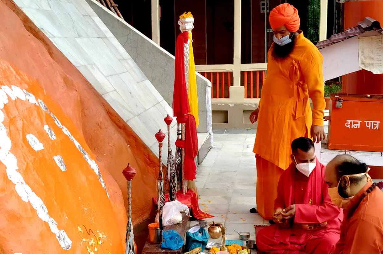 Worship of stick Mubarak in Sharika Bhavani temple