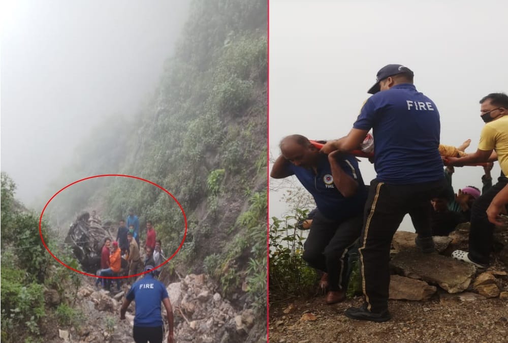 Delhi Number Car fell into ditch in Tehri, one woman killed