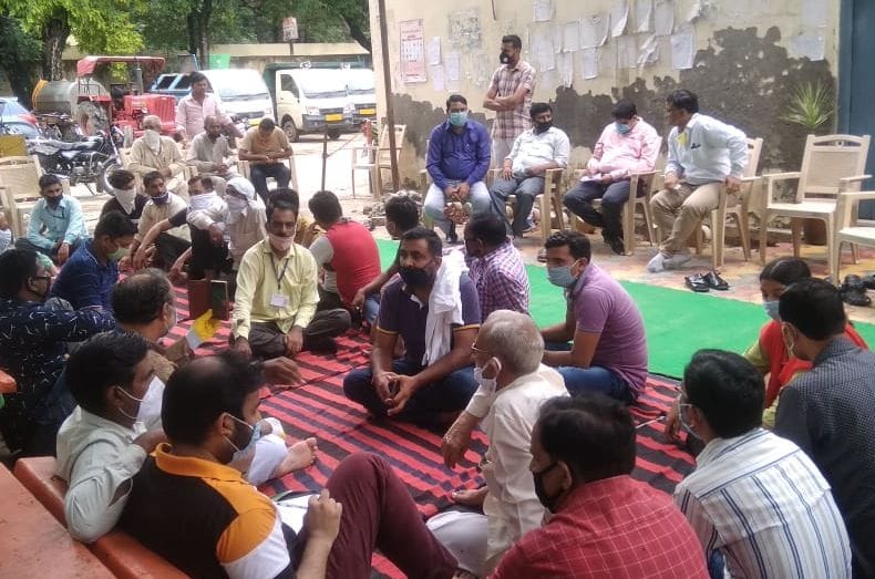 the workers of palika sit the stirke in the palika gorund for transforming eo , eo says if ther workers do not finished the strike then eill take action
