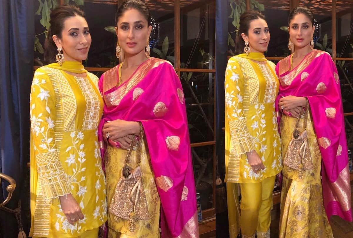 kareena kapoor karisma kapoor family time in ganesh darshan with beautiful ethnic wear