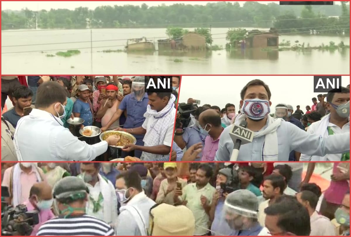 RJD leader Tejashwi Yadav visits flood affected areas in Darbhanga says CM Nitish Kumar become invisible
