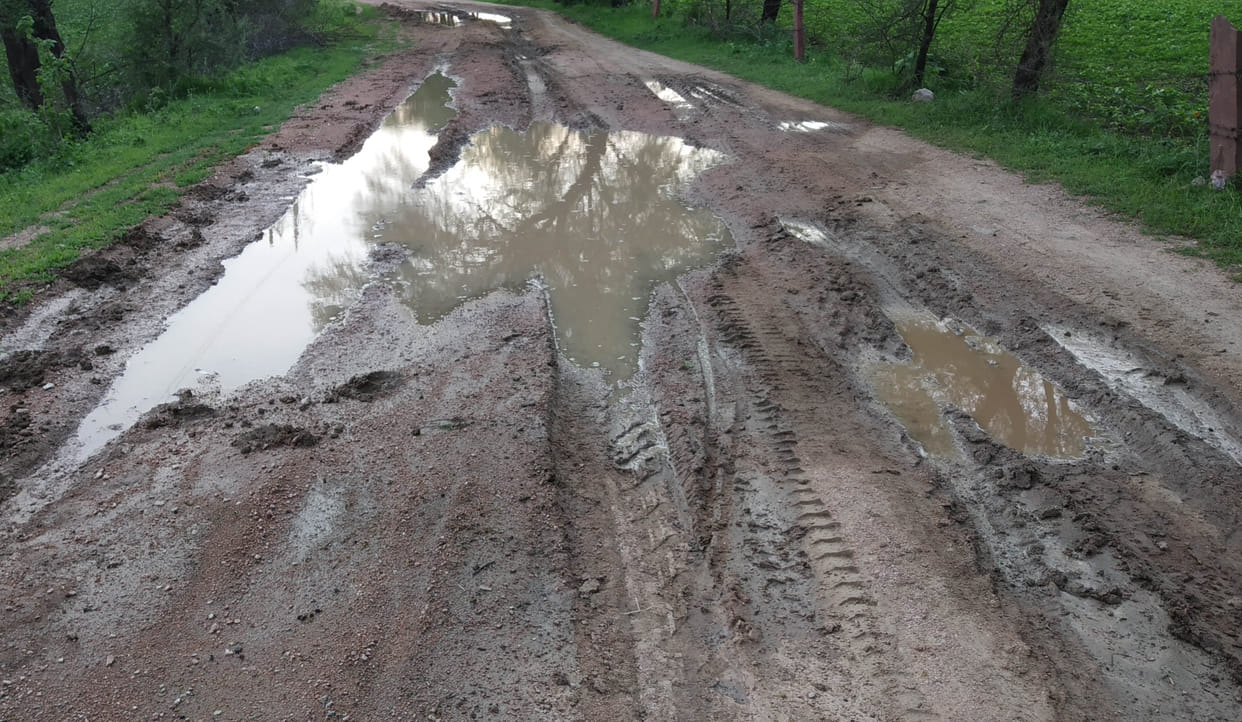 Road damage in harpura