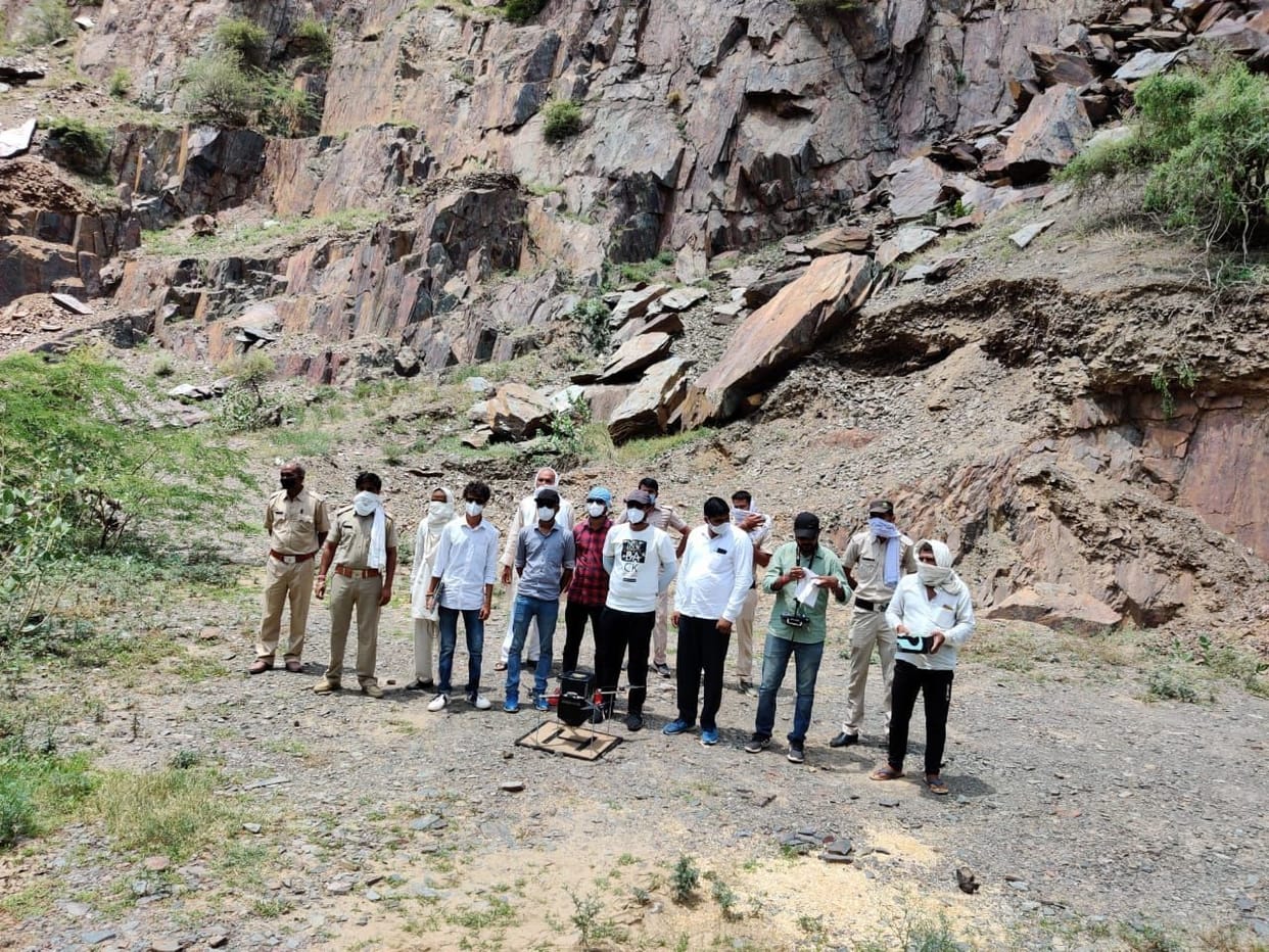 Seeds scattered by drone on the hills of Nayan and Golwa