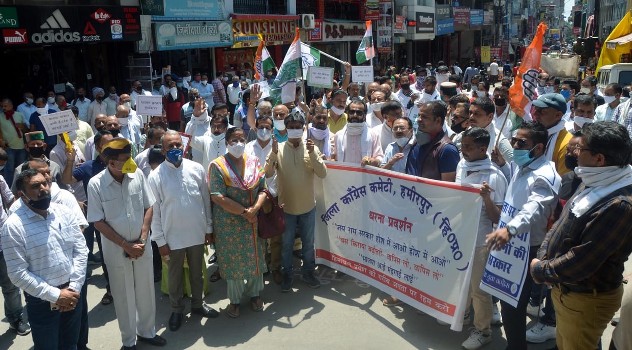 congress aggitation againest bus fair hike