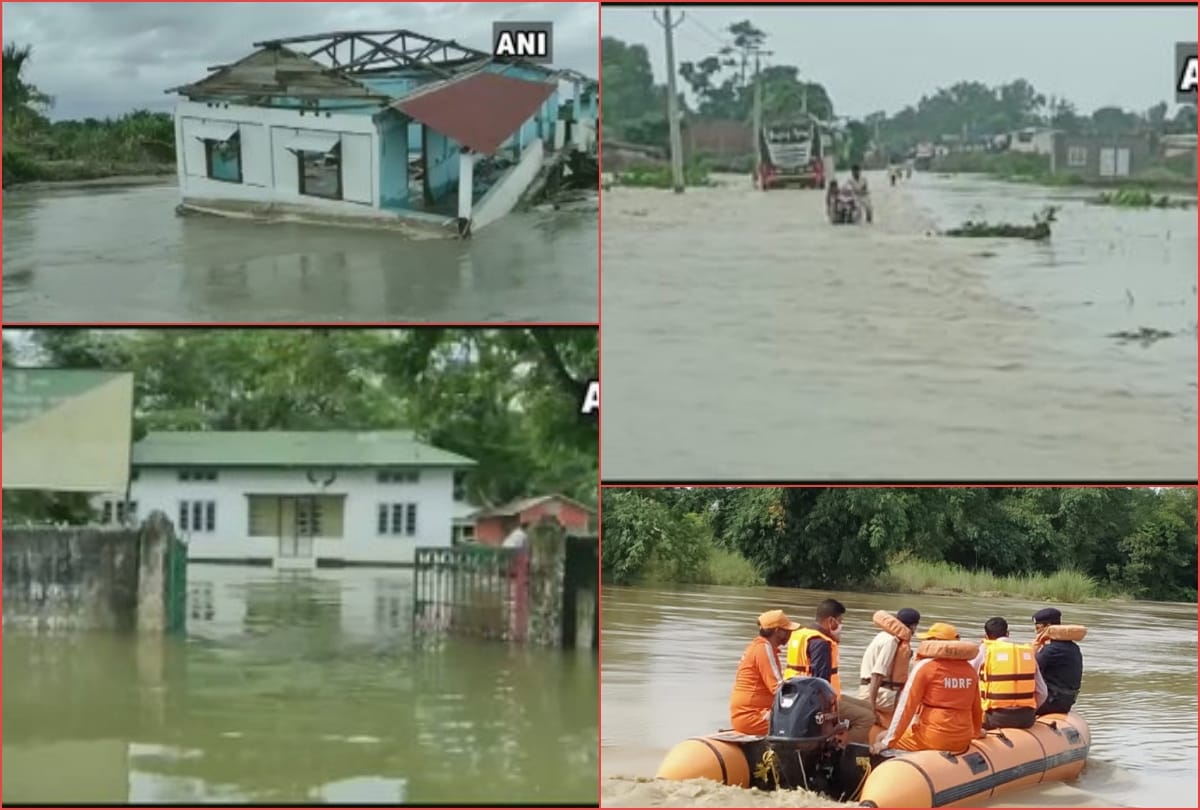Flood in Bihar More than six lakh population of ten districts affected 18612 people were evacuated to safe places