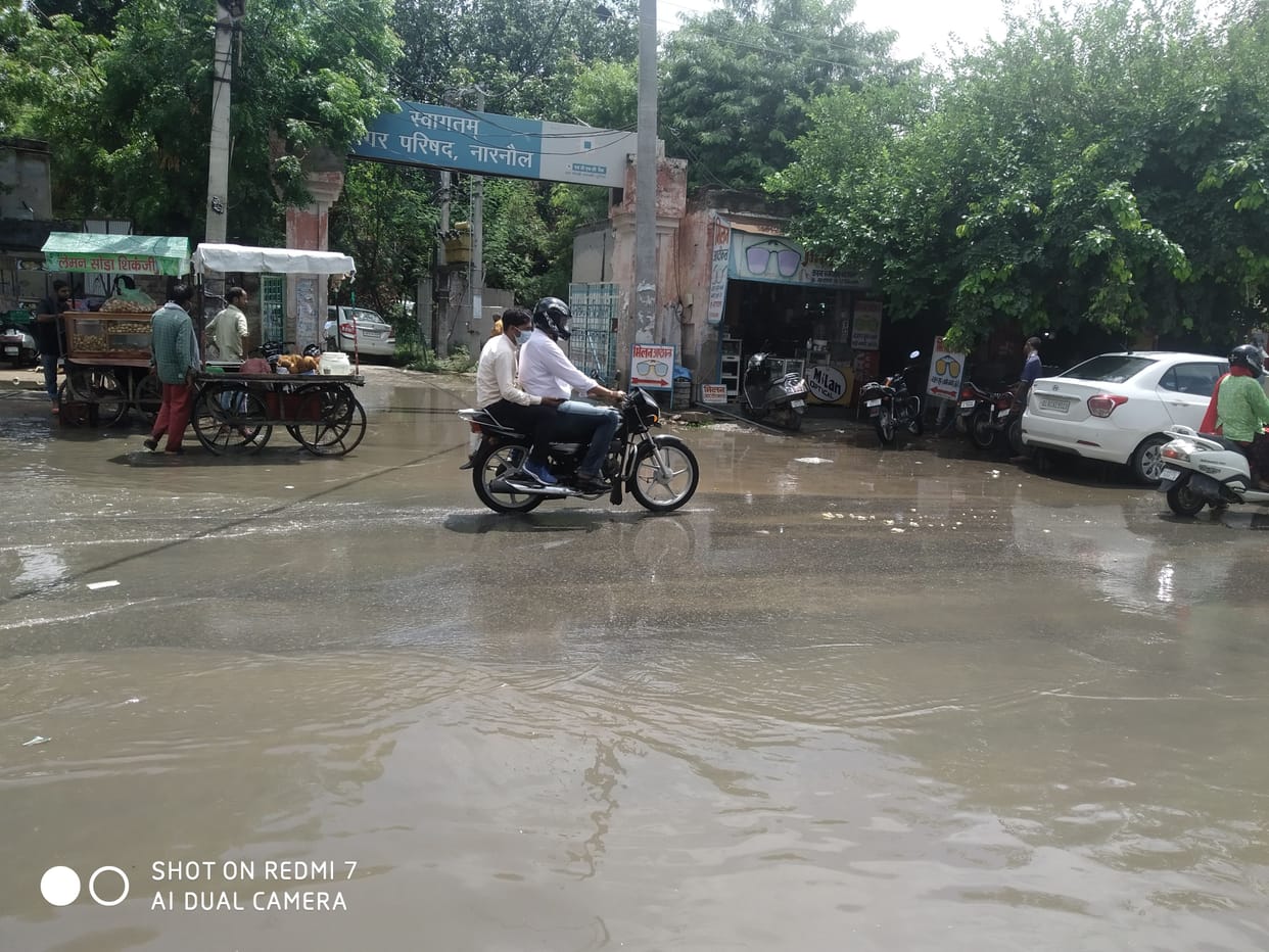 weather, rain, waterlodging, narnaul
