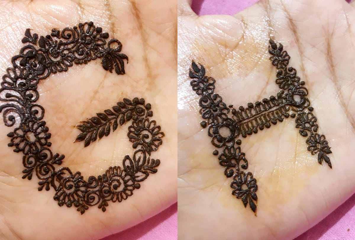hariyali teej 2020 latest trendy iconic letter name mehndi design