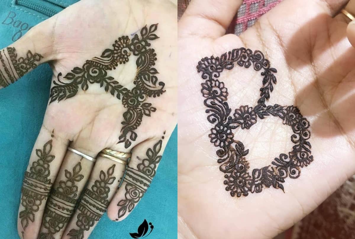 hariyali teej 2020 latest trendy iconic letter name mehndi design