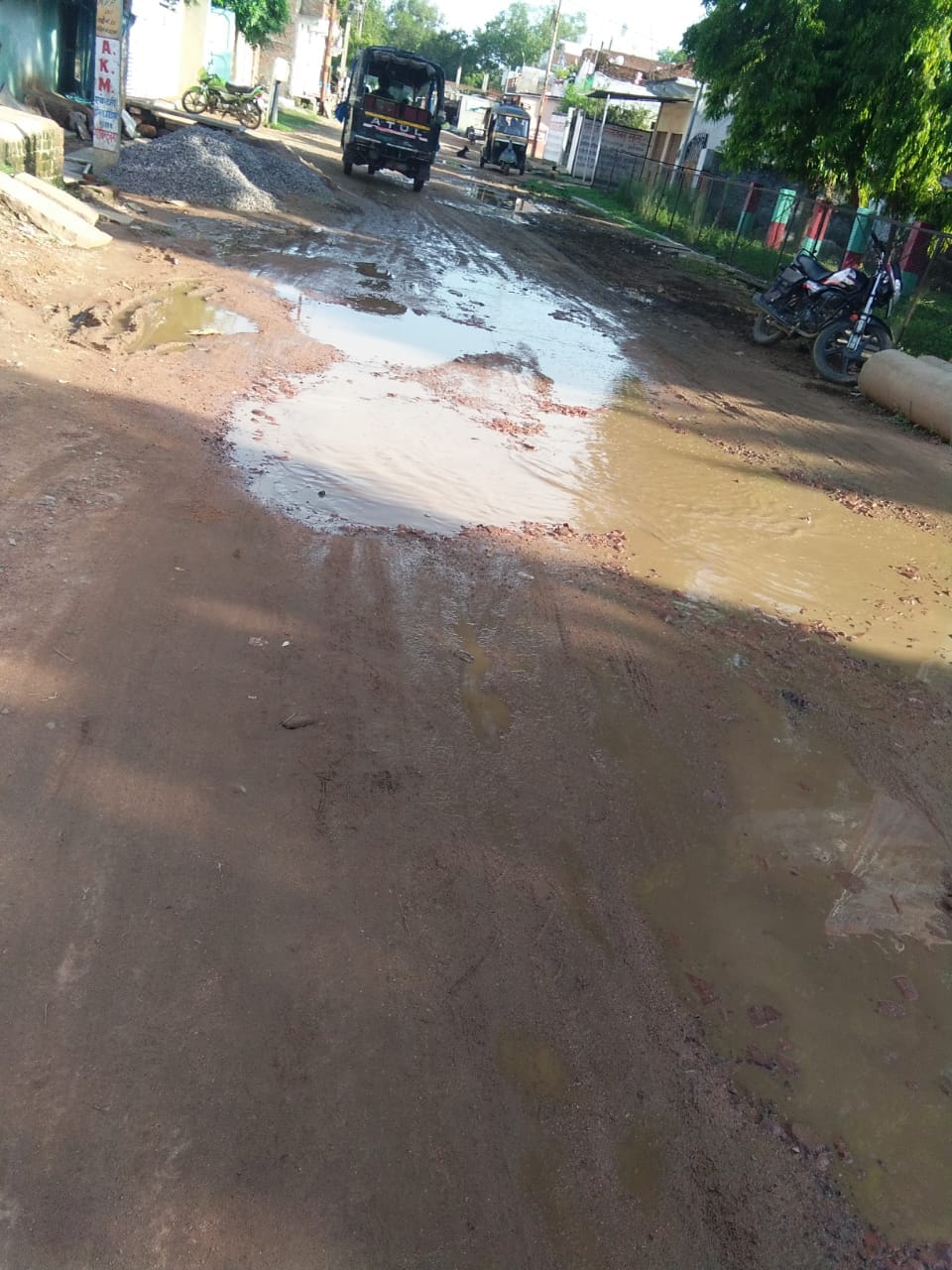 Govind nagar main road damage