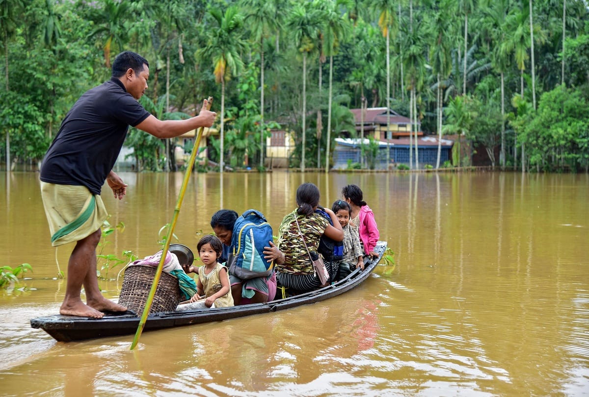 Assam flood, bihar flood, death toll in assam flood, governor makes aerial survey
