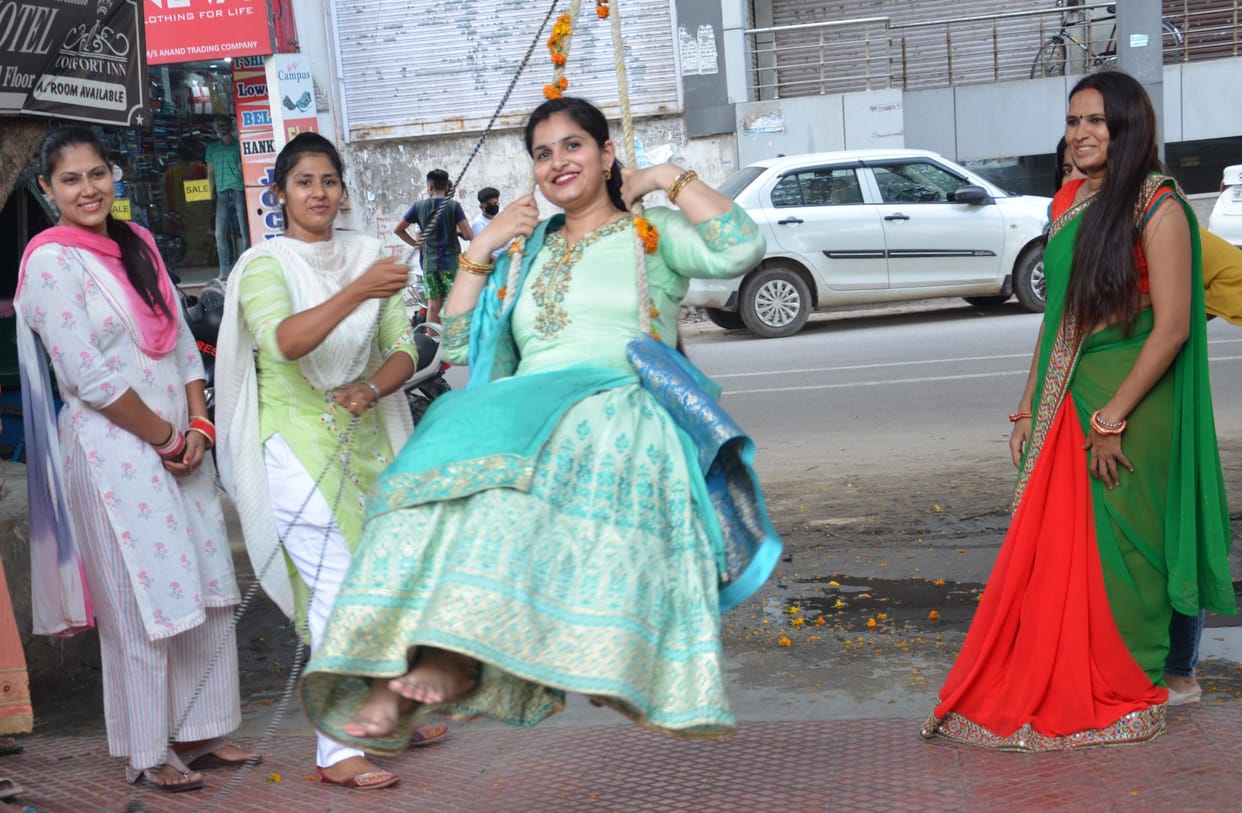 Teej festival faded in the epidemic.
