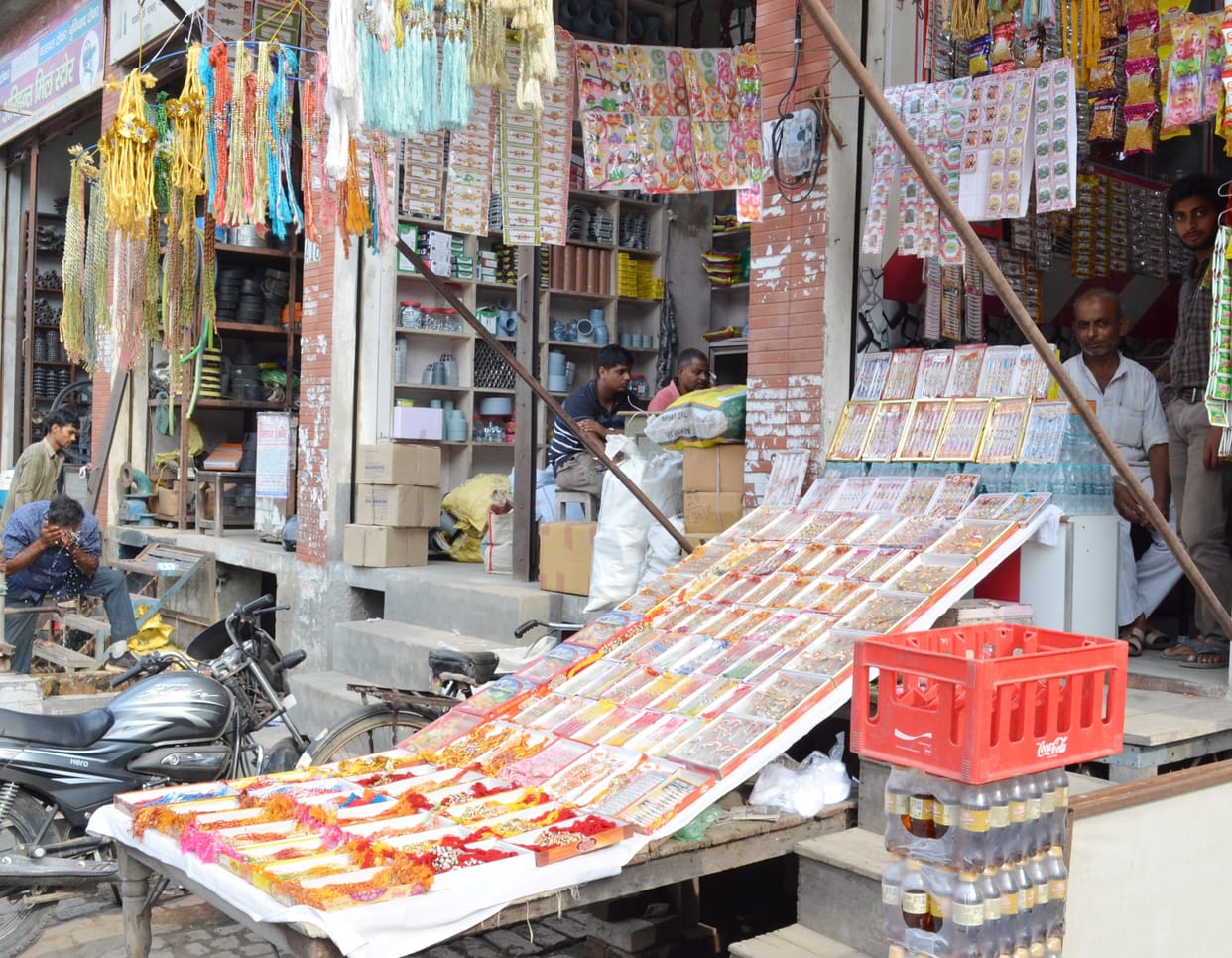 Crowds gathered in markets in preparation for festivals