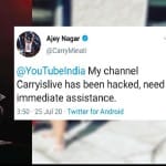 Carry Minati YouTube Channel Hacked