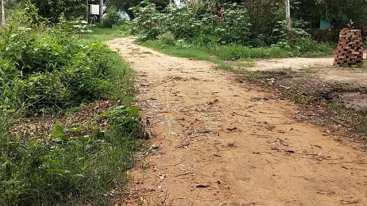 Compulsion to enter the village by rough road