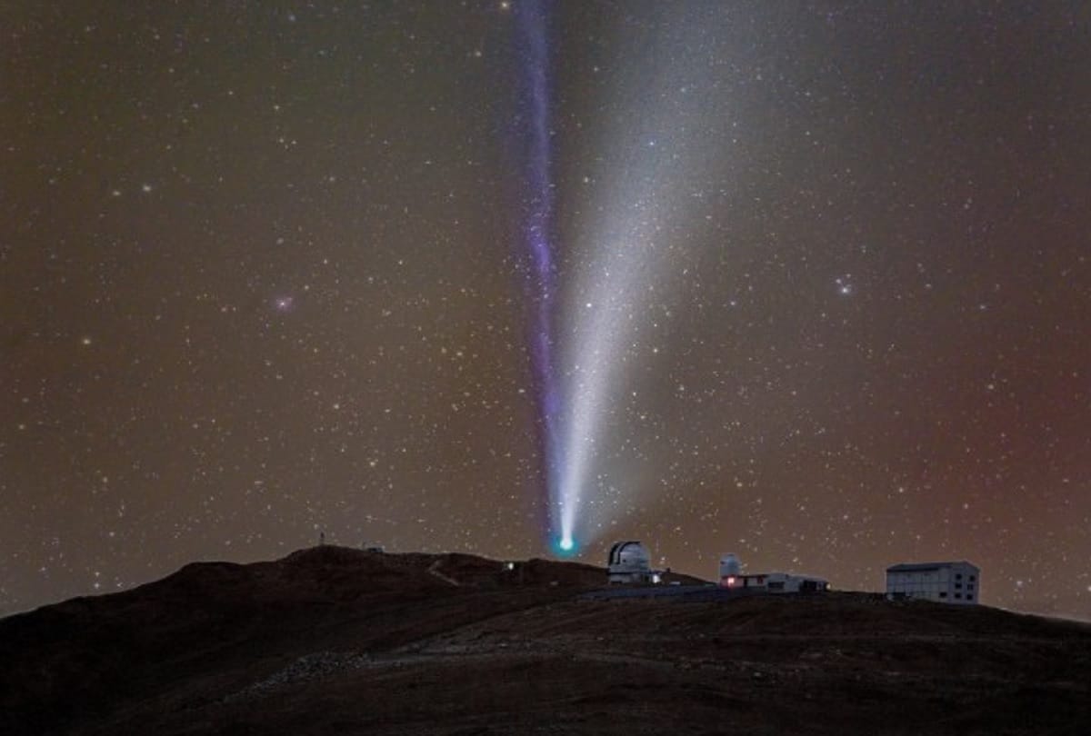 The comet's captivating view in Hanley on LAC in Ladakh