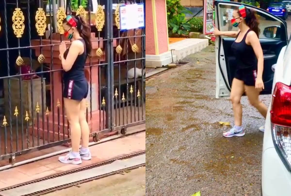 Amisha Patel gets trolled after she goes temple with short dress and shoes