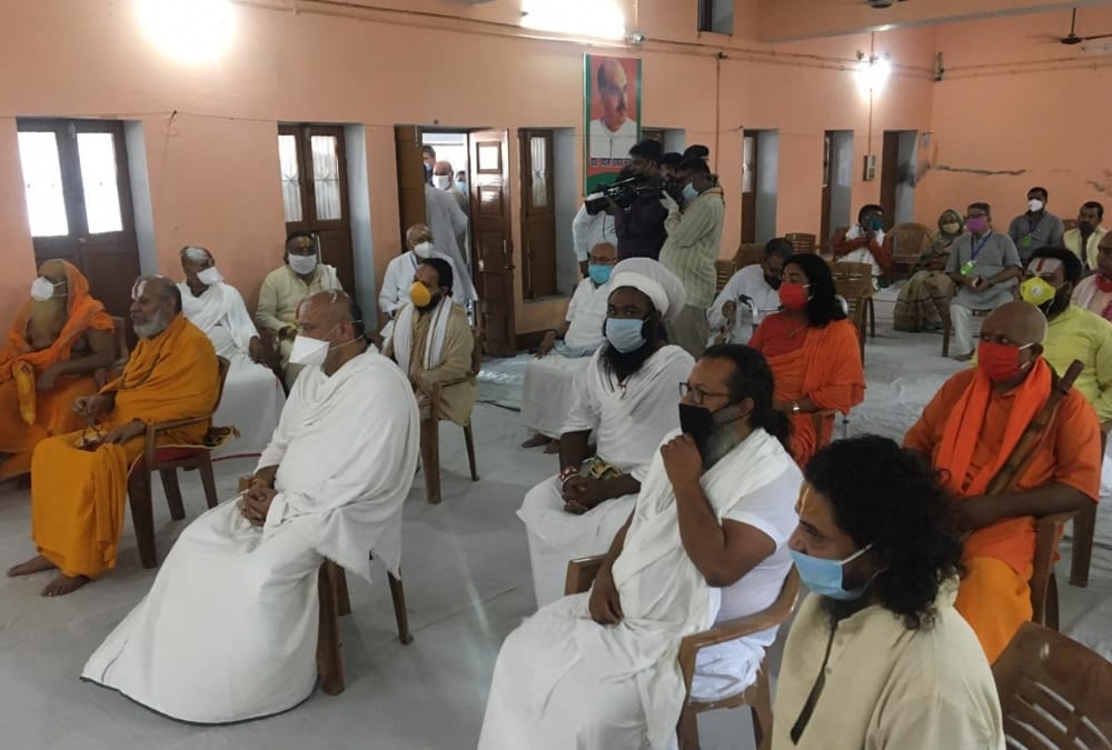 Chief Minister Yogi Adityanath inspects Ram temple karyashala in Ayodhya.