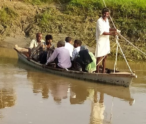 Solani river has to be crossed by boat