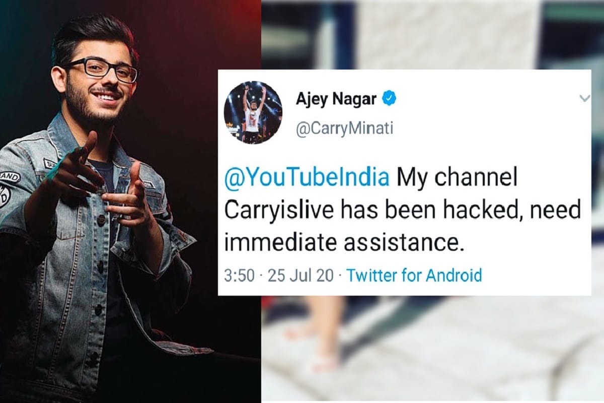 CarryMinati YouTube Channel Hacked says Bitcoin scam