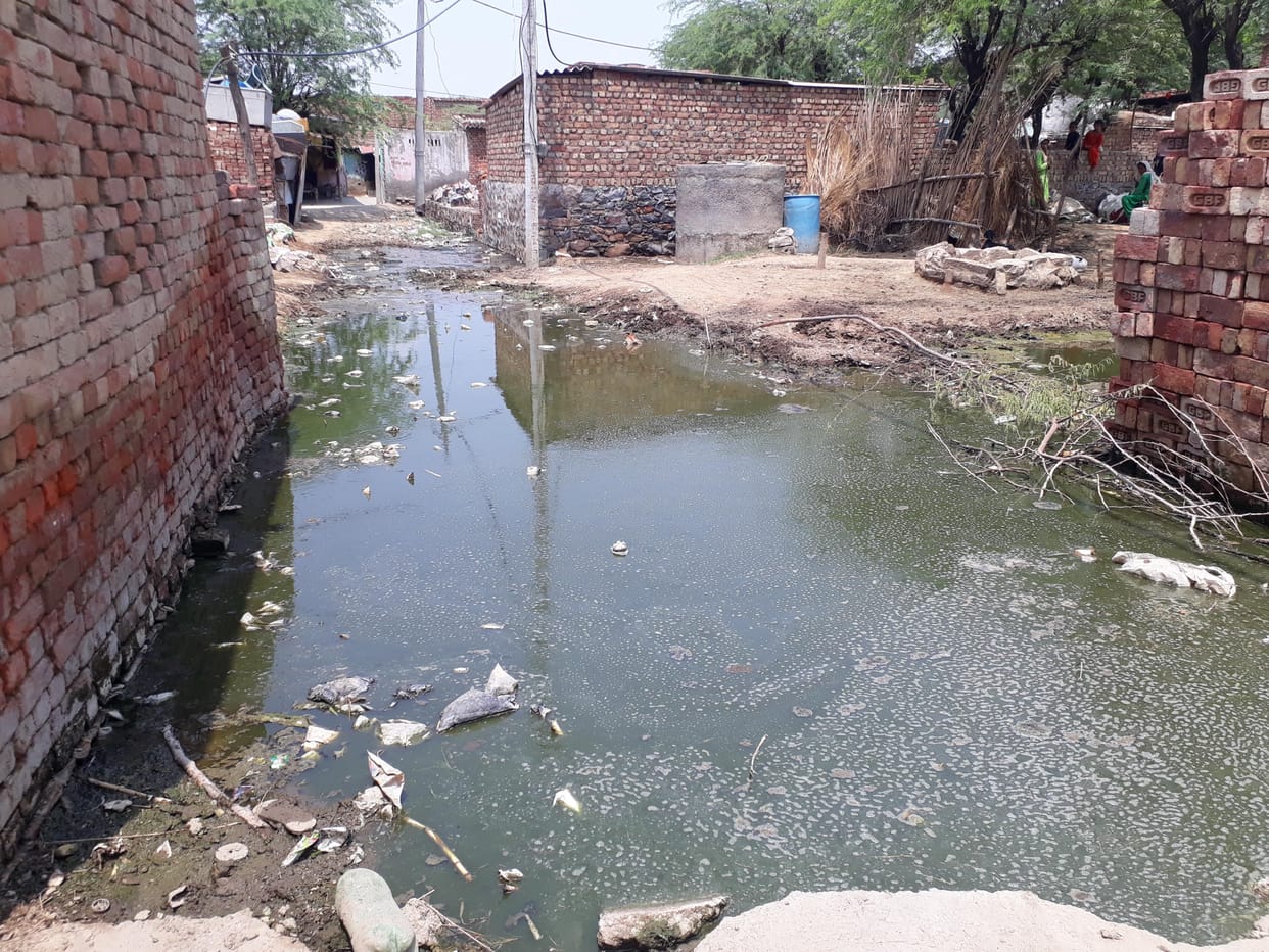Villagers struggling with shabby road
