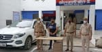 15 लाख की रंगदारी मांगने का आरोपी मर्सिडीज और पिस्टल समेत गिरफ्तार ।