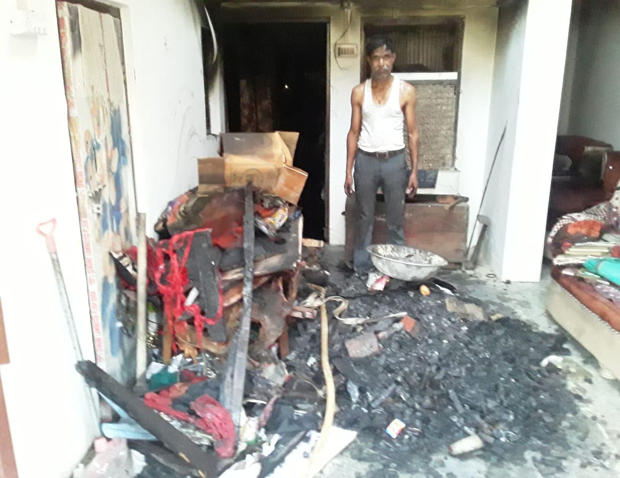 Policeman's house caught fire