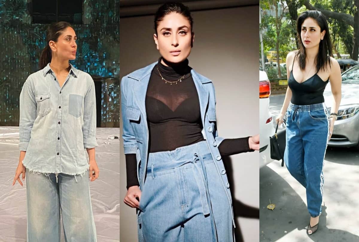 kareena kapoor stylish gorgeous look in denim outfits dresses jacket jeans