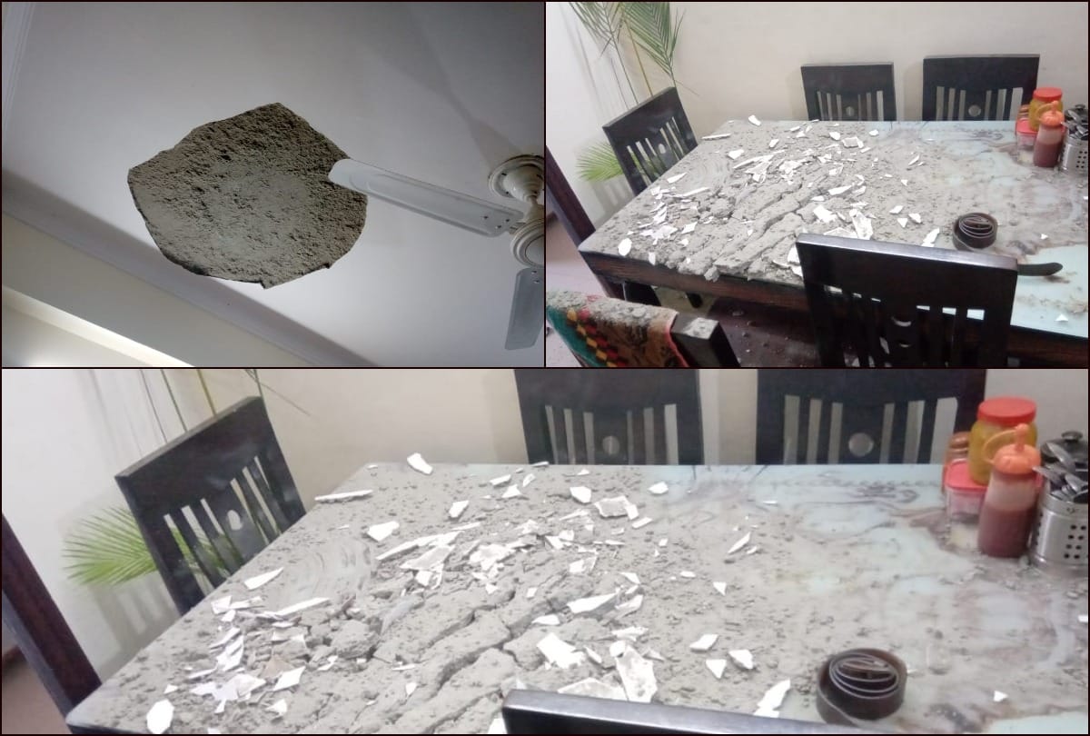 Ghaziabad: Fortune Residency Society Plaster of ceiling falls, panic among residents