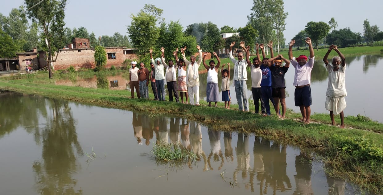 Villagers of Kharagipur protested over the problem of drainage