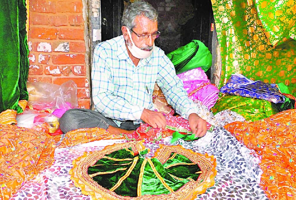 ram mandir bhoomi pujan bhagwan ram wear green color velvet dress with stitch golden thread in nine gem stone