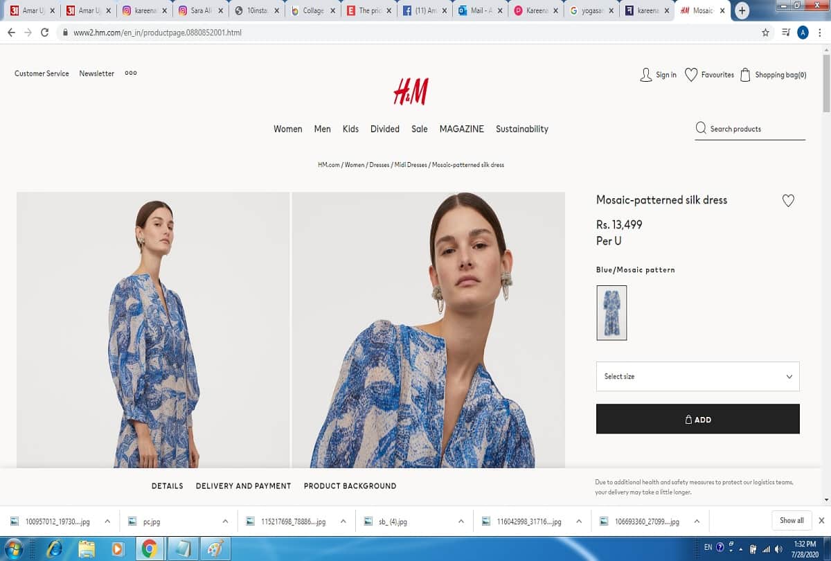 kareena kapoor blue and white silk dress easily not fit in your budget