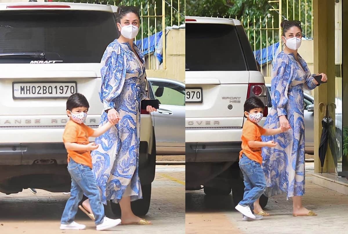 kareena kapoor blue and white silk dress easily not fit in your budget