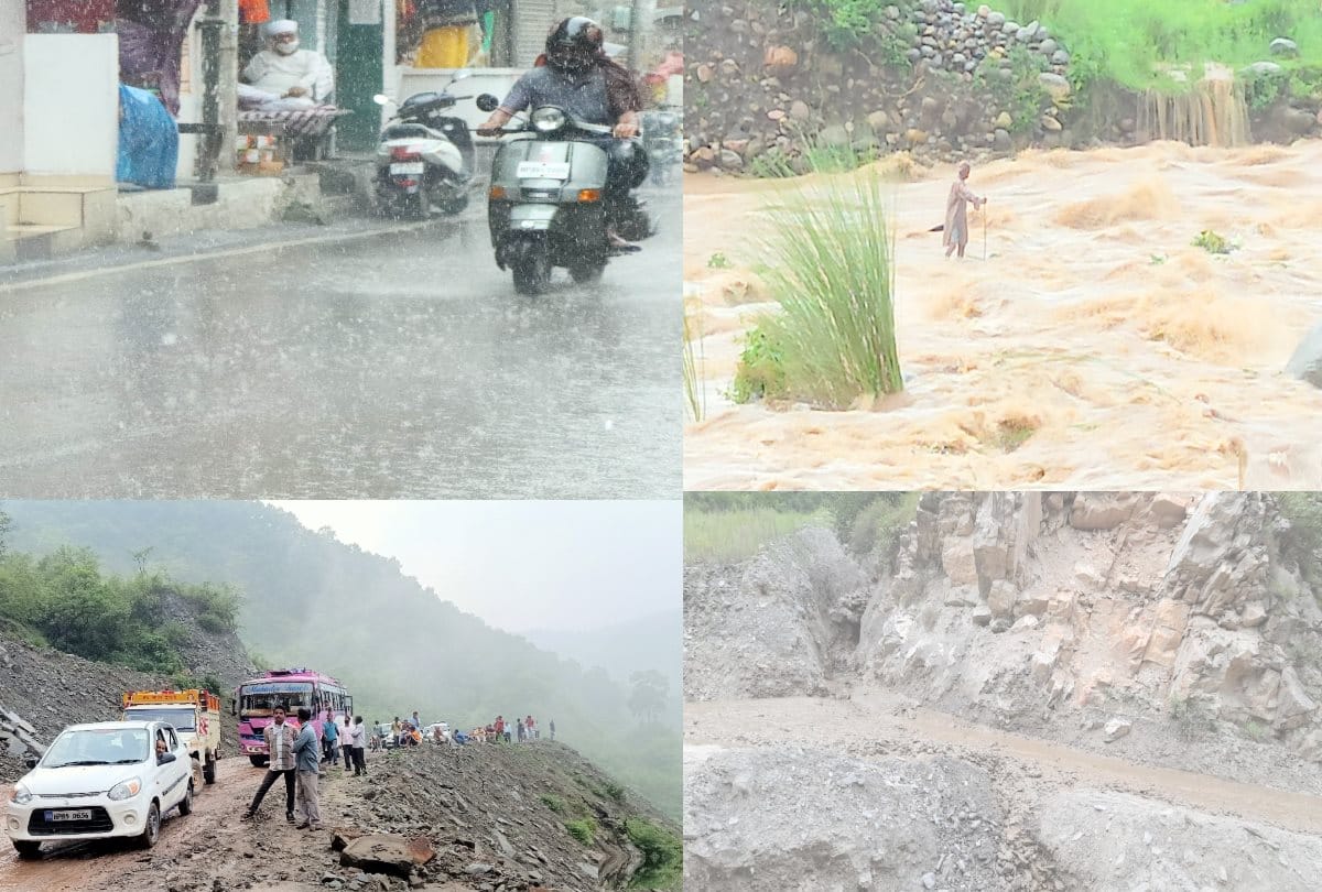 weather update: heavy rainfall recorded in himachal, river water level rise, roads closed due to landslide