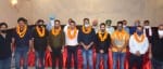 उत्तरांचल पंजाबी महासभा की नवनिर्वाचित कार्यकारिणी के पदाधिकारियों का स्वागत करते पदाधिकारी ।