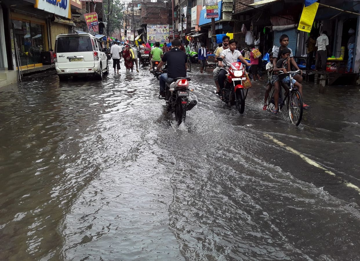 City submerged by rain, water enters houses