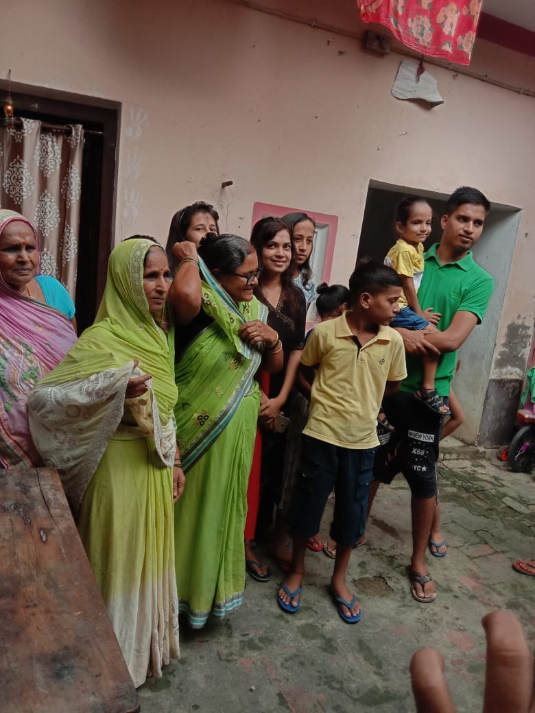 Celebration in the village of Ballia district of Wing Commander Manish