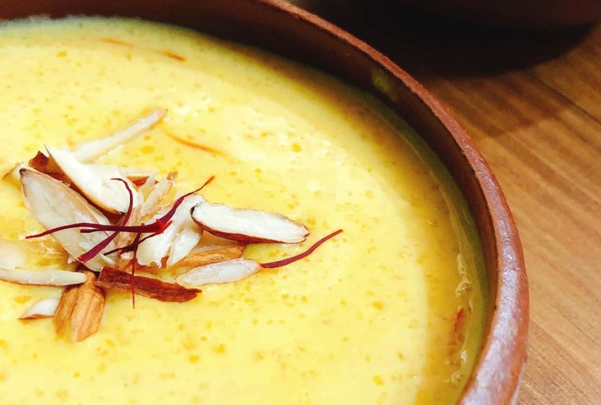 kesar phirni recipe in hindi how to make kesar phirni at home eid recipes