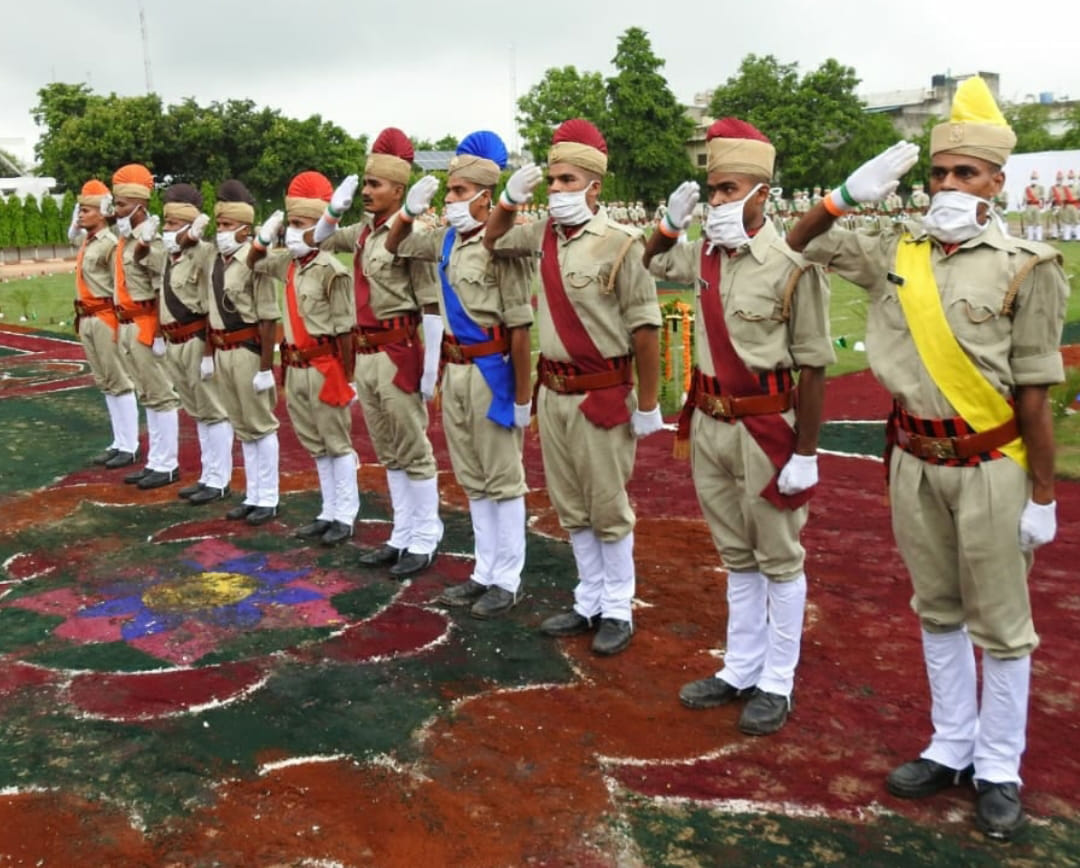 Passing out parade in police line
