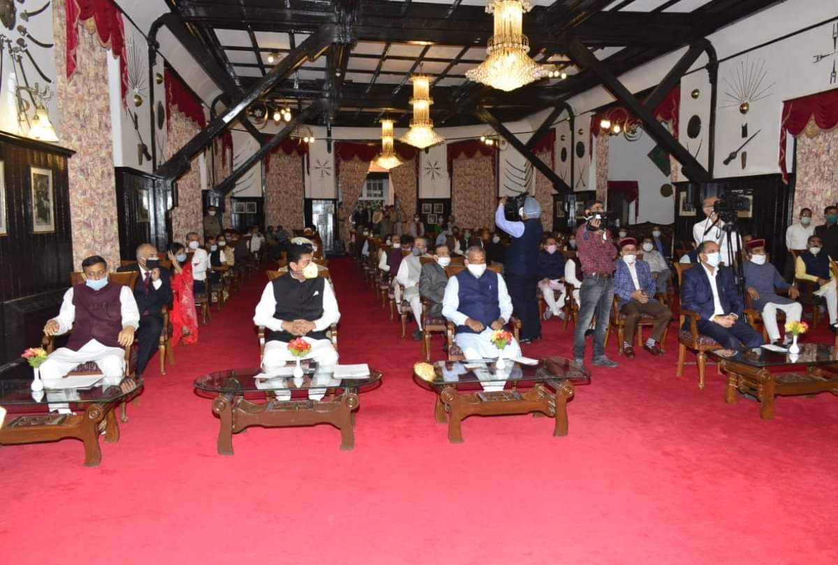 Himachal Cabinet Expansion Three New Cabinet Ministers Oath Taking Ceremony In Raj Bhawan Shimla and protest outside Himachal pradesh secretariat