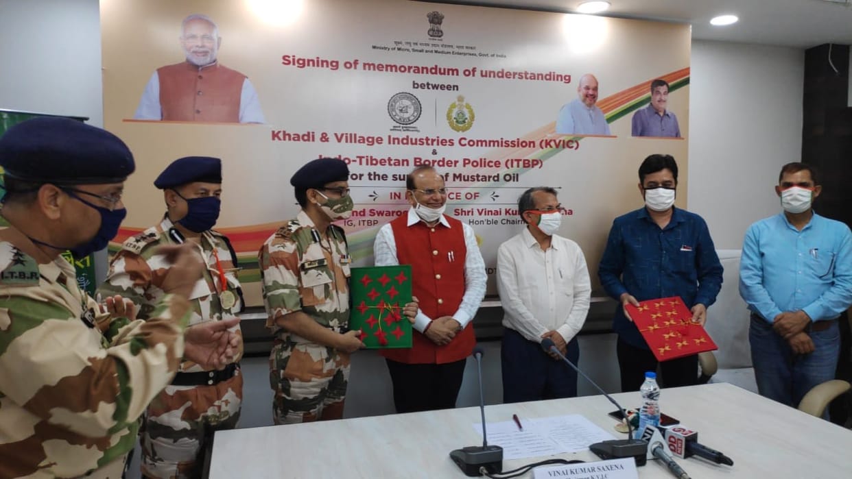 khadi & village industries commission sign agreement with ITBP to provide food and pure mustard oil for jawans deployed on China border