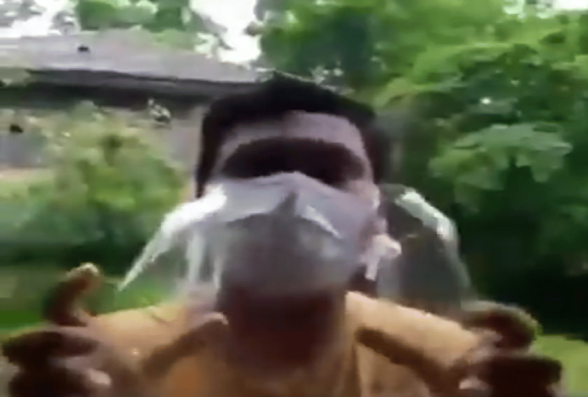 coronavirus protection man make zero cost face shield with desi jugad video goes viral on social media