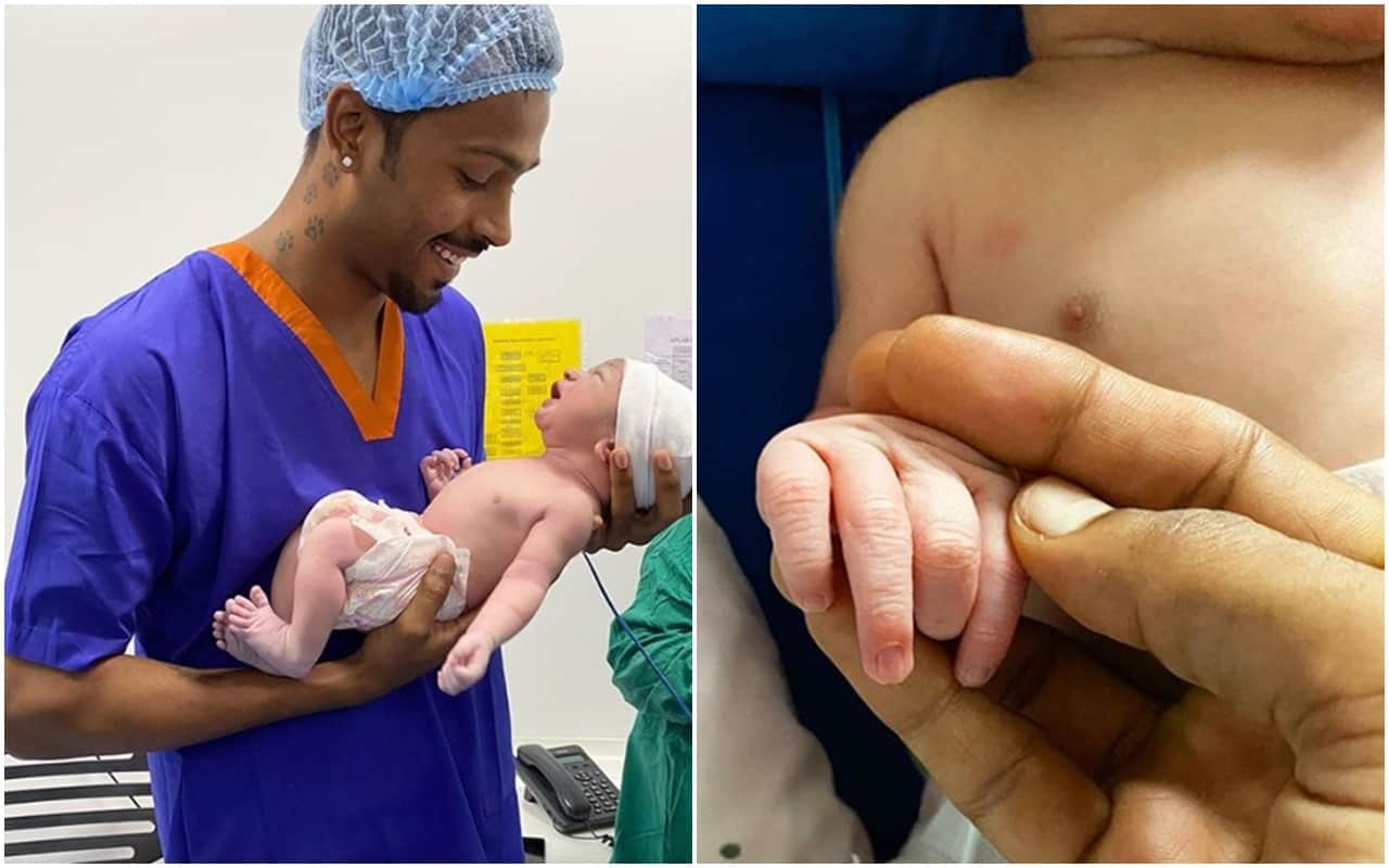 Natasa Stankovic Posts First Picture with newborn son and husband hardik pandya