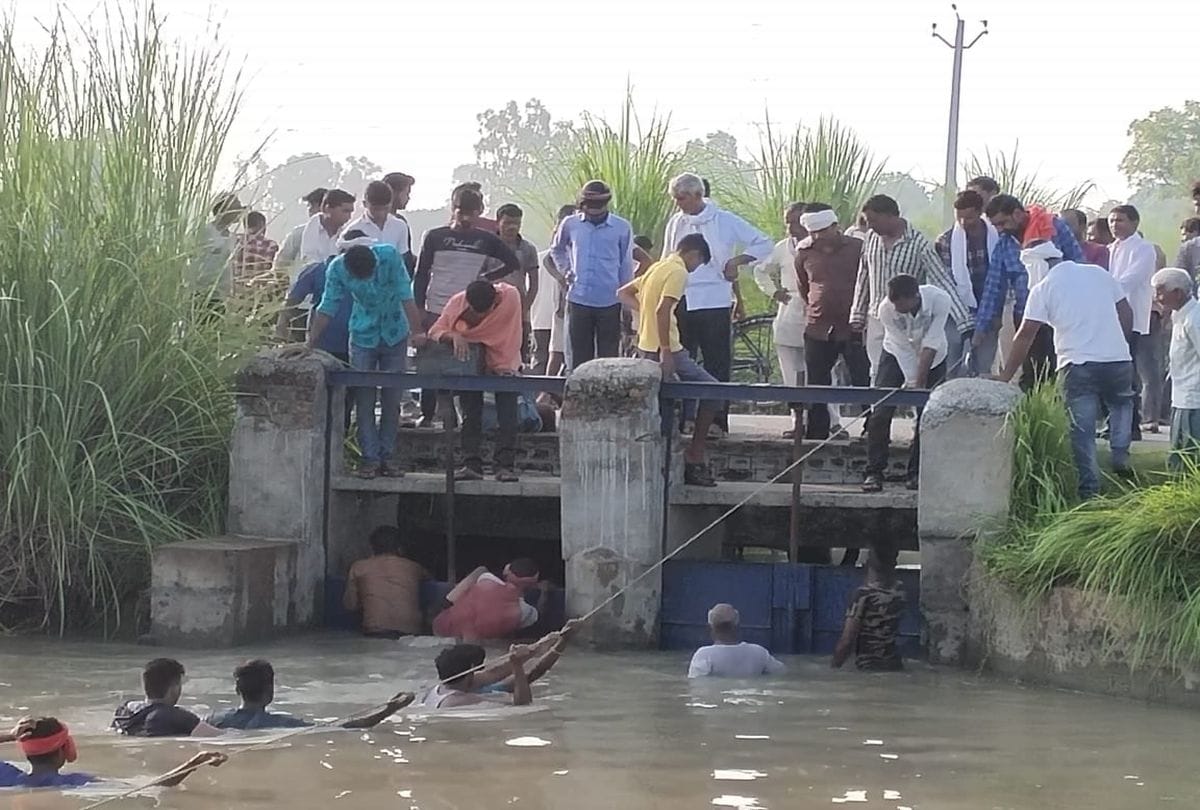 young man dies after falling in canal with bike in mainpuri