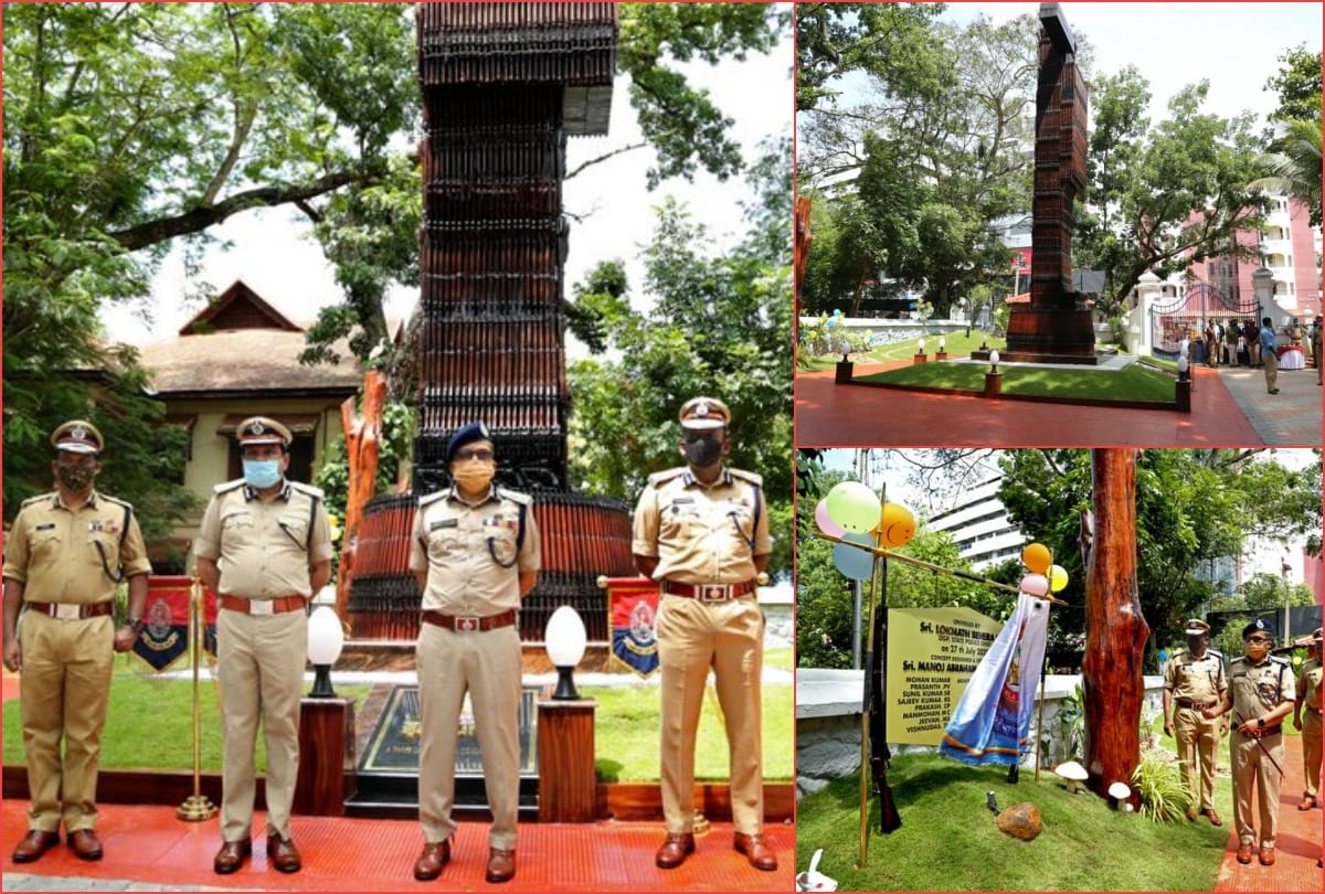Kerala Police officers made A three dimensional Collage of Arms was unveiled at Police headquarters