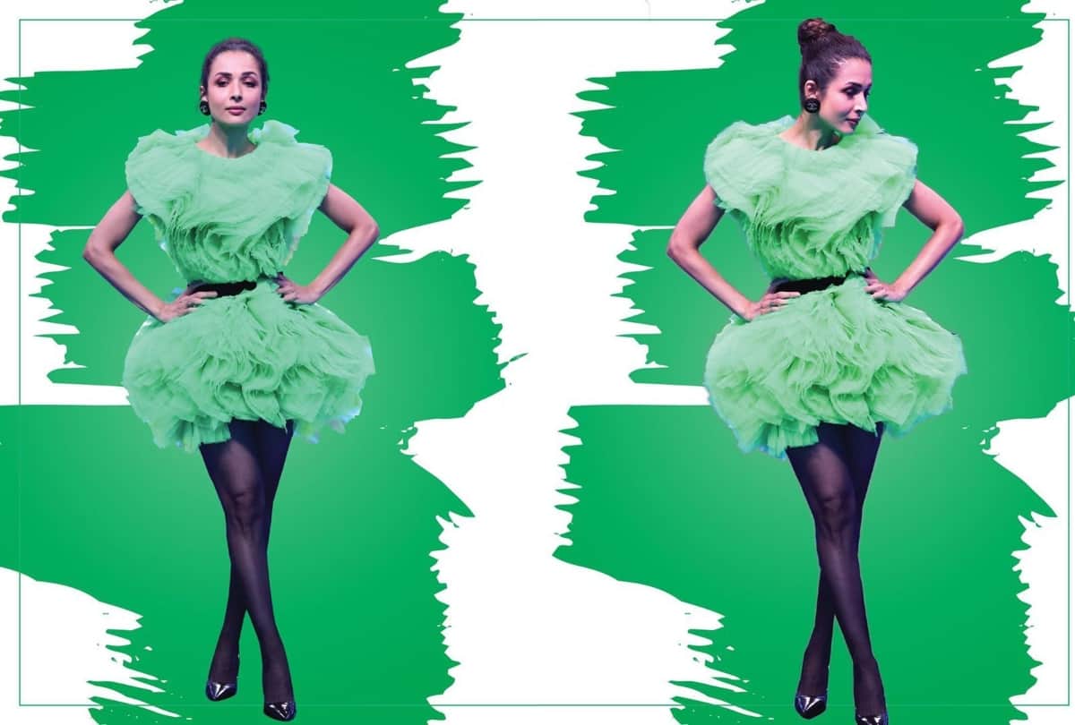malaika arora wear green layer short dress and compare it to cabbage with funny caption in social media