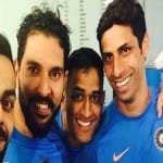 विराट कोहली, युवराज सिंह, एमएस धोनी और आशीष नेहरा