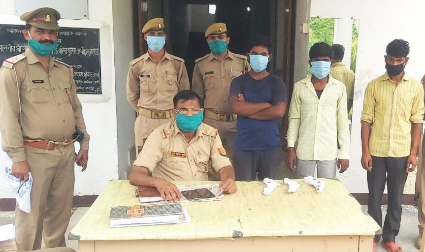 three arrested in hardoi with 18 cartoos