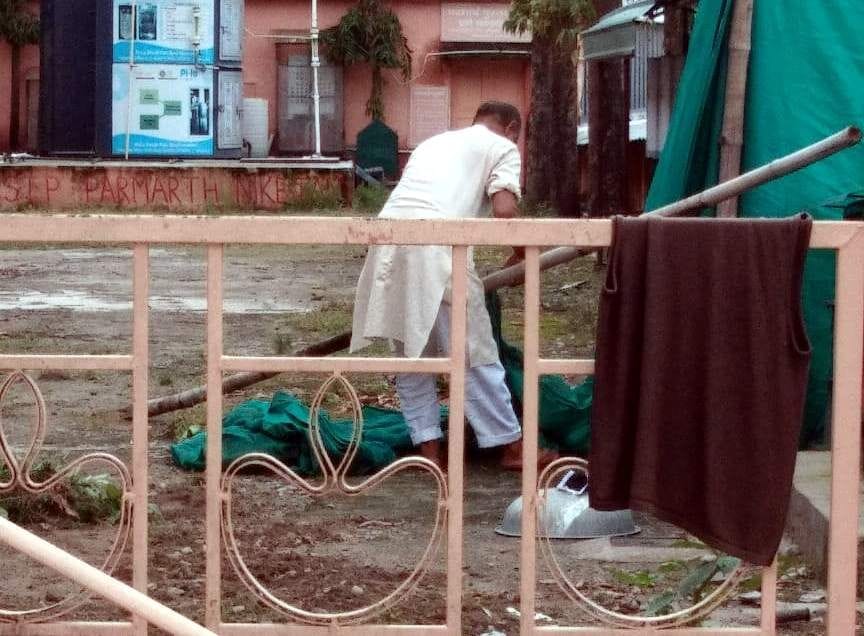 Removal of goods, wall and STP from Paramarth Ghat