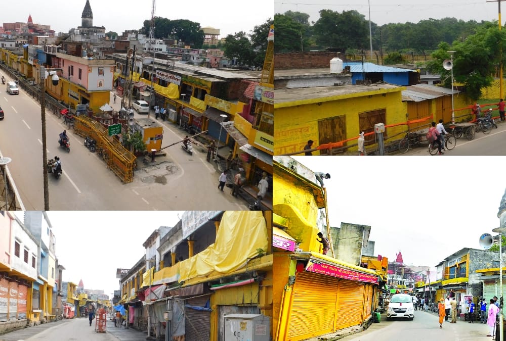 Ram Janmabhoomi Mandir Pics of decoration in Ayodhya before Bhoomi Poojan.
