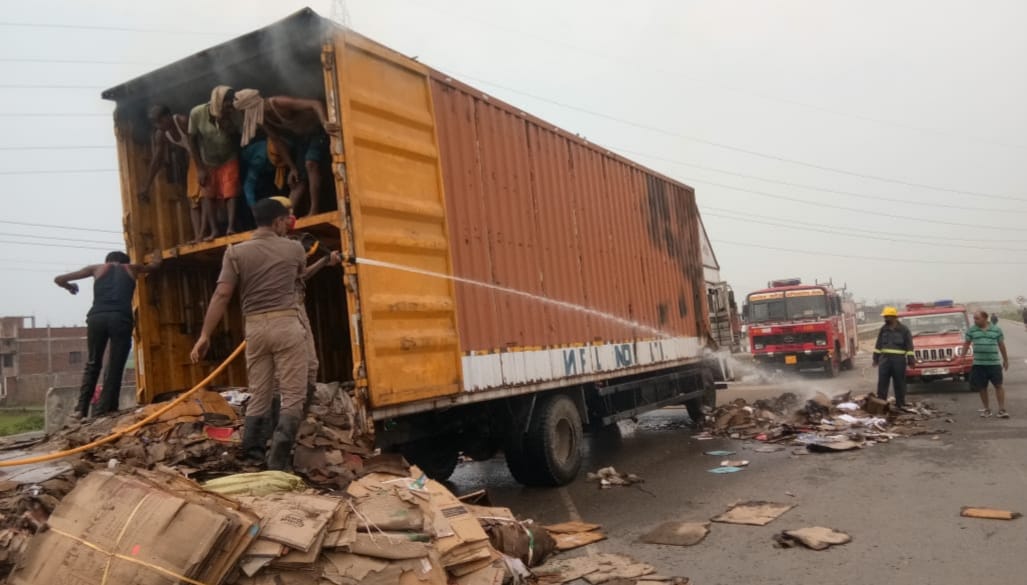 Millions of goods burnt due to fire in container